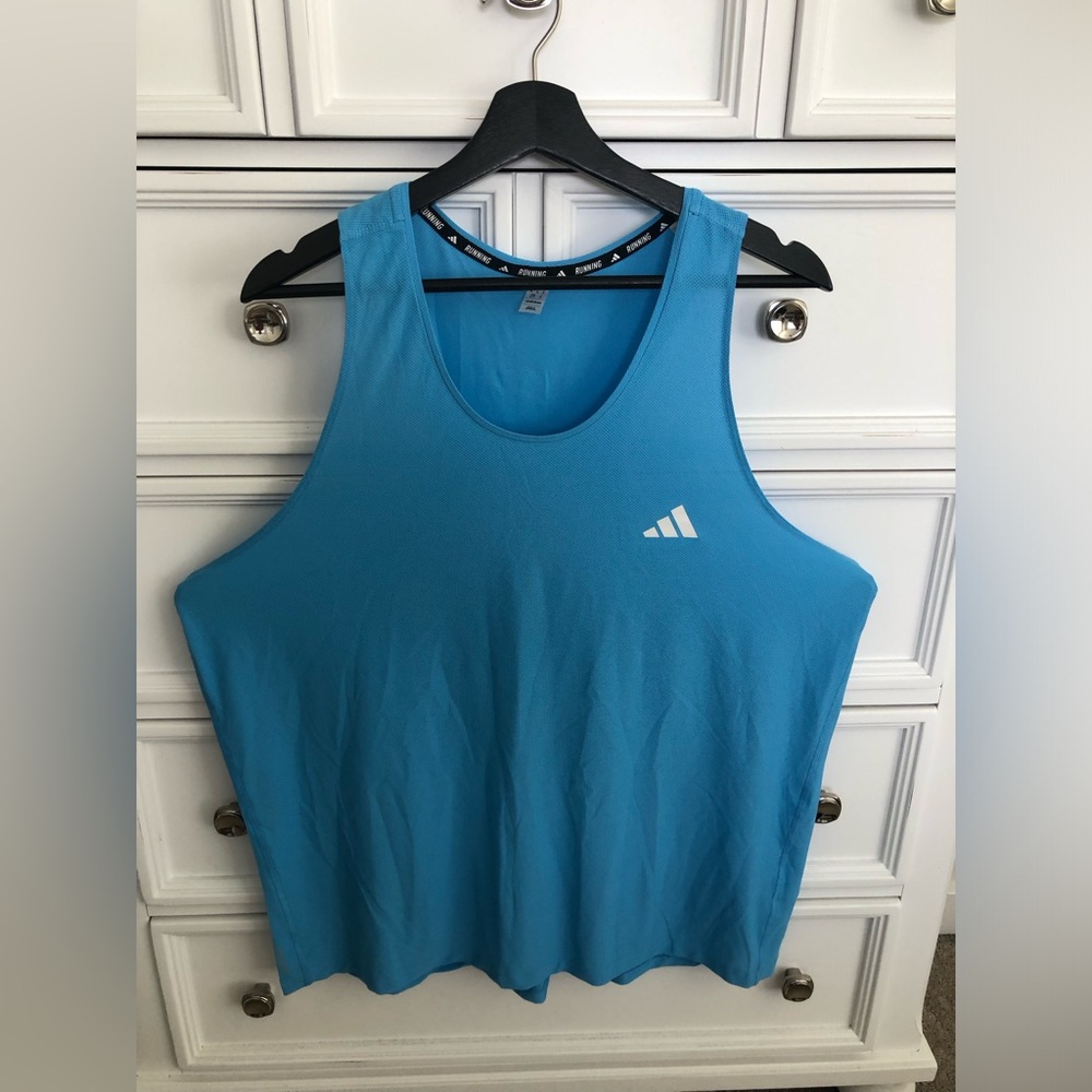 adidas Blue Performance Mesh Tank Top